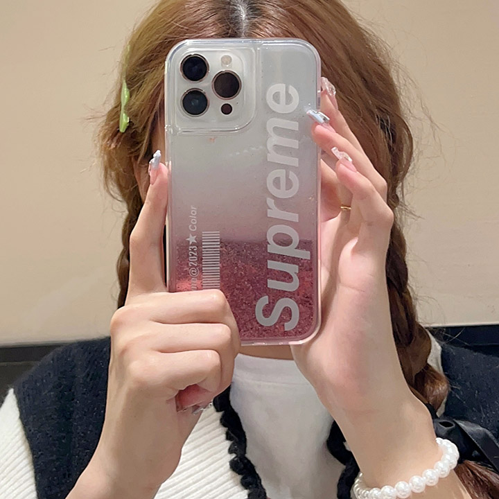 iphone14 supreme風 スマホケース 